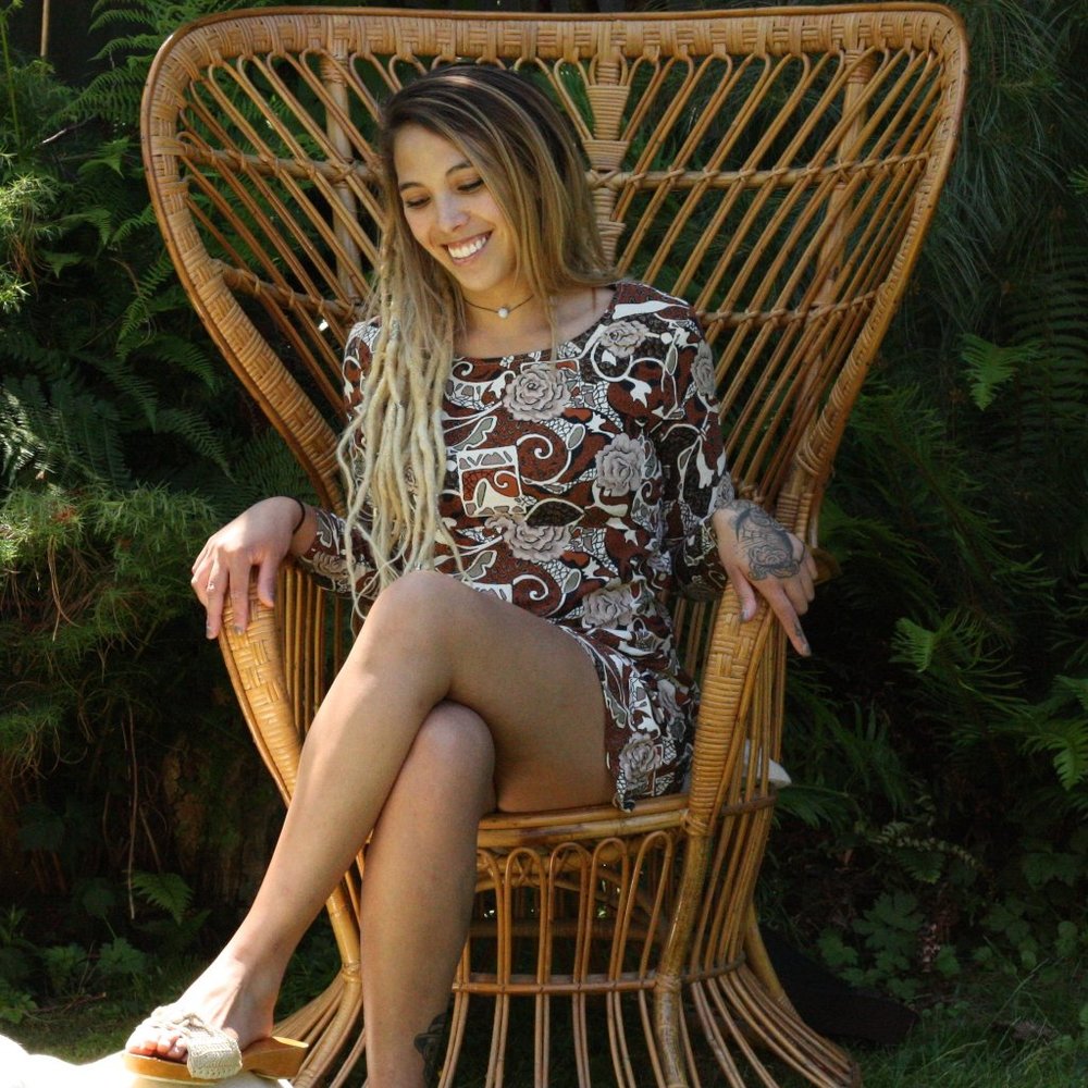 90's La Belle Fashion Dress Floral Animal Print